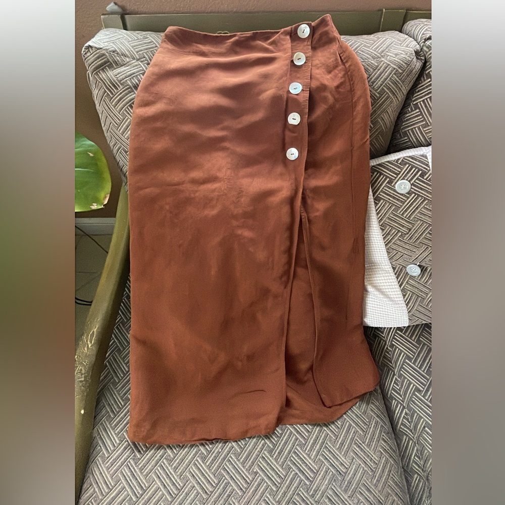 Zara Bundle: button down skirt with side slit. Light blue jeans  30